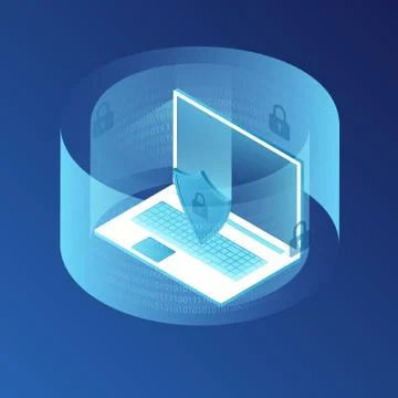 Data protection concept. Virus protection vector illustration. Internet secur Stock Illustration