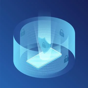 Data protection concept. Virus protection vector illustration. Internet secur Stock Illustration