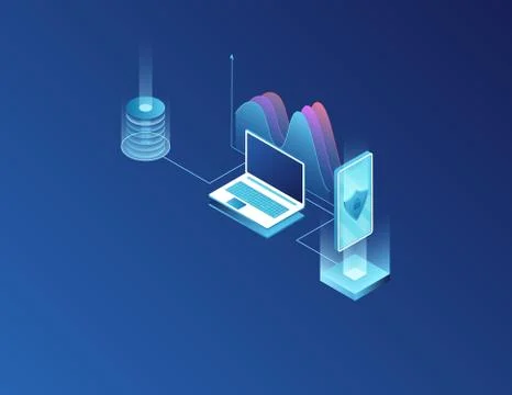 Data protection concept. Virus protection vector illustration. Internet secur Stock Illustration