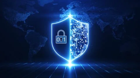 Data protection concepts in cybersecurity and privacy technologies. There is  Foto stock