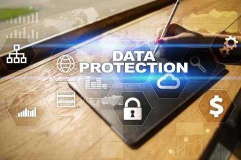 Data protection, Cyber security, information safety. technology business concept 스톡 일러스트