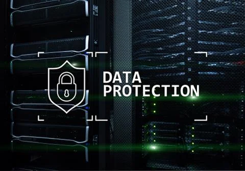 Data protection, Cyber security, information privacy. Internet and technology Illustrazione stock