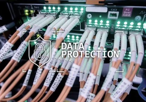 Data protection, Cyber security, information privacy. Internet and technology 스톡 일러스트