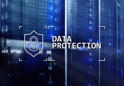 Data protection, Cyber security, information privacy. Internet and technology Illustrazione stock