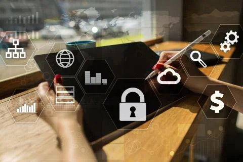 Data protection, Cyber security, information safety and encryption. internet Stock Photos
