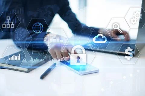 Data protection, Cyber security, information safety and encryption. internet Stock Photos