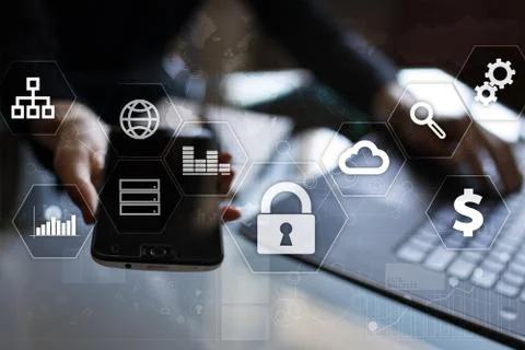 Data protection, Cyber security, information safety and encryption. internet Stock-Fotos