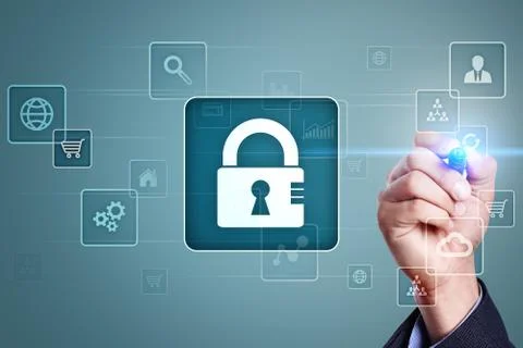 Data protection, Cyber security, information safety and encryption. internet Stock Photos