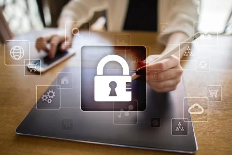 Data protection, Cyber security, information safety and encryption. internet Stock-Fotos