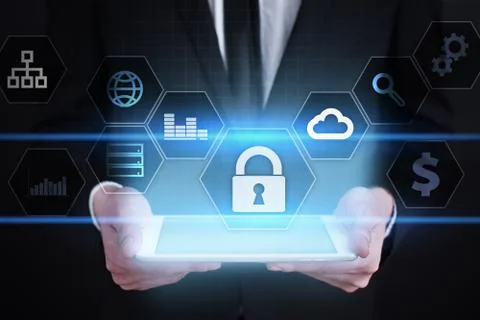 Data protection, Cyber security, information safety and encryption. internet Stock Photos