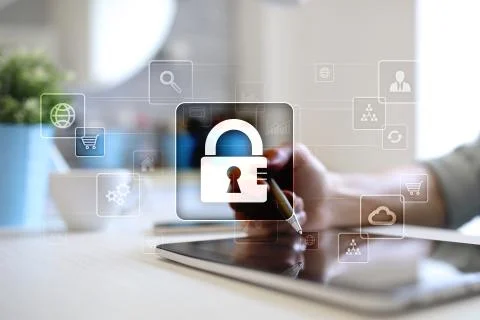 Data protection, Cyber security, information safety and encryption. internet Stock-Fotos