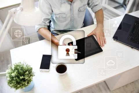 Data protection, Cyber security, information safety and encryption. internet Stock-Fotos