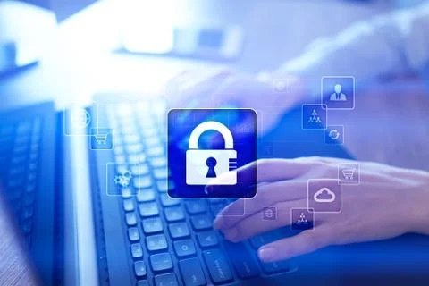 Data protection, Cyber security, information safety and encryption. Internet Stock Photos