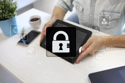 Data protection, Cyber security, information safety and encryption. internet Stock Photos