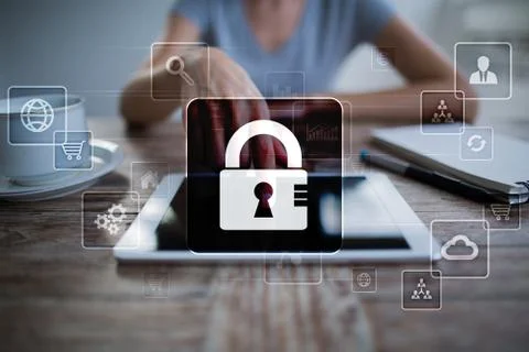 Data protection, Cyber security, information safety and encryption. internet Stock Photos