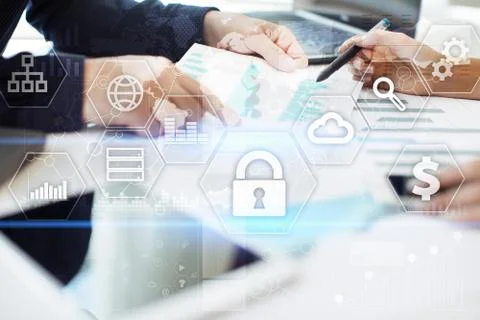 Data protection, Cyber security, information safety and encryption. internet Stock-Fotos