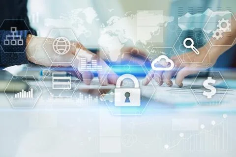 Data protection, Cyber security, information safety and encryption. internet Stock-Fotos