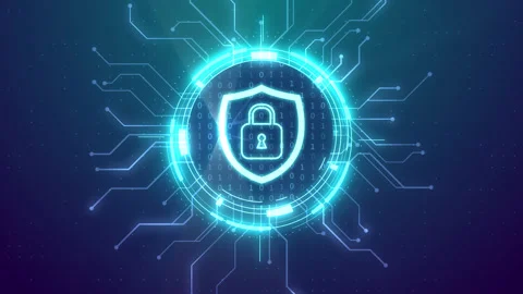 Data protection Cyber Security Privacy. Business Technology Concept. HUD design Video stock 154961634