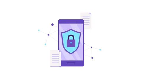 Data protection Cyber Security, Privacy. smartphone, cell phone. Cyber safety Stock Footage 171274565