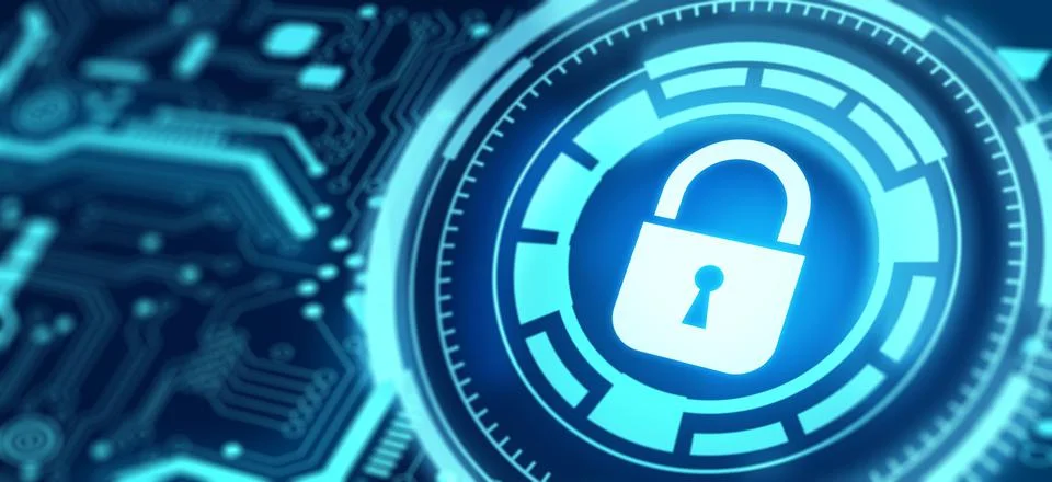 Data protection Cyber Security Privacy with firewall. Business Internet Techn Stock Illustration