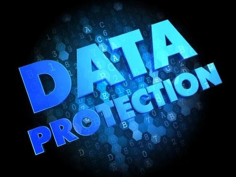 Data Protection on Dark Digital Background. Stock Illustration