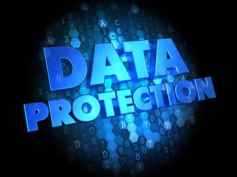 Data Protection on Dark Digital Background. Stock Illustration