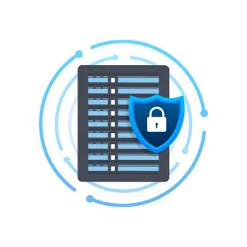 Data protection data center. Internet technology. Information technology. Vector Stock Illustration