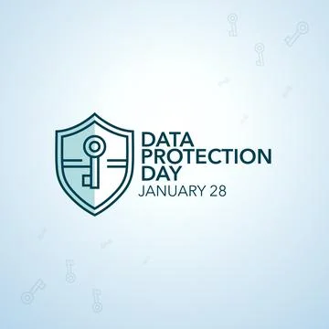 Data Protection Day Concept with Security Shield and Key Stock Illustration