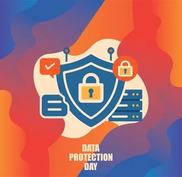 Data Protection Day. Digital Privacy and Security Data Protection Day  Illustrazione stock