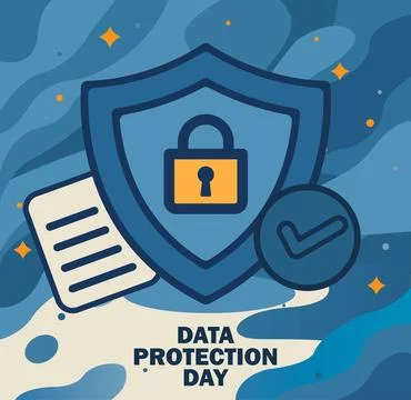 Data Protection Day Safeguarding Digital Privacy and Security. Stock Illustration