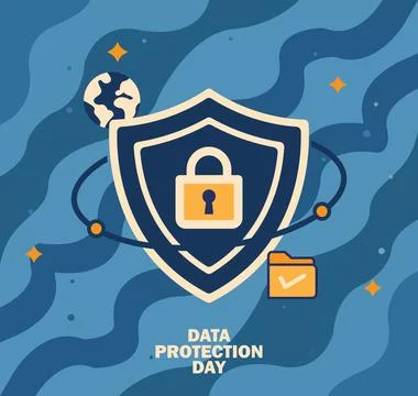 Data Protection Day Safeguarding Digital Privacy and Security. Stock Illustration