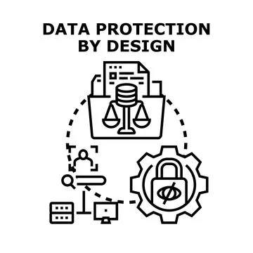 Data protection by design concept illustration Stock Illustration