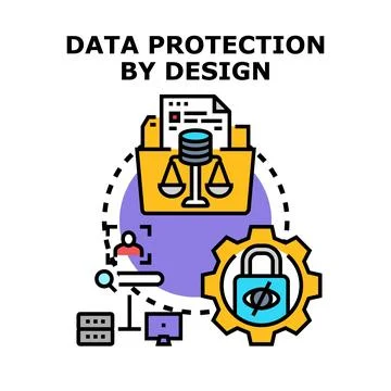 Data protection by design concept illustration Stock Illustration