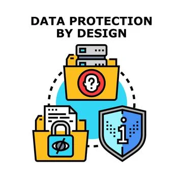 Data protection by design principle securing personal information Stock Illustration