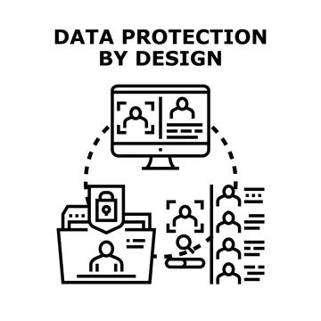 Data protection by design securing personal information privacy イラスト素材