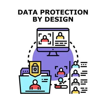 Data protection by design securing personal information privacy Stock Illustration