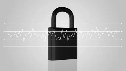 Data protection, digital security, animation with graph diagrams. Stock Footage 168764182