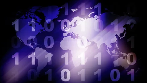 Data protection encryption, decryption, coding in world of computer science Video stock 255273557