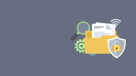 Data protection flat icon animation Stock Footage 243061508