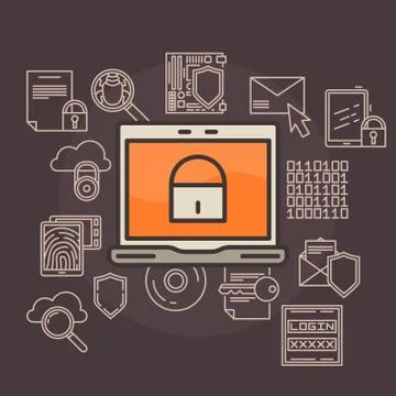 Data protection flat illustration Stock Illustration