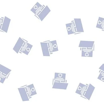 Data protection glyph vector seamless pattern sign 스톡 일러스트