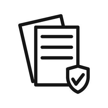 Data protection icon Black line art vector Stock Illustration