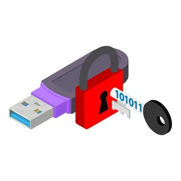 Data protection icon, isometric style Stock-Illustration