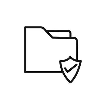 Data protection icon linear vector graphics sign Stock-Illustration