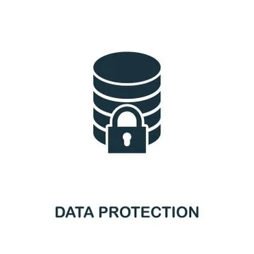 Data Protection icon. Monochrome style design from internet security icon Stock Illustration