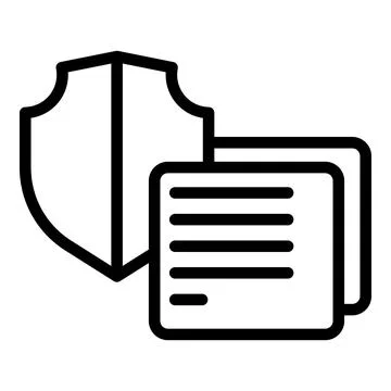 Data protection icon outline vector. Privacy shield Stock Illustration