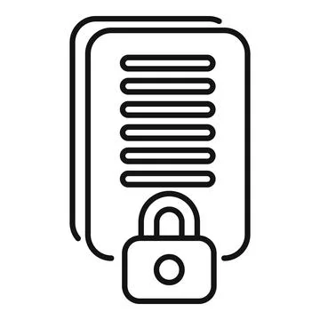Data protection icon showing secure files with lock symbol Stock Illustration
