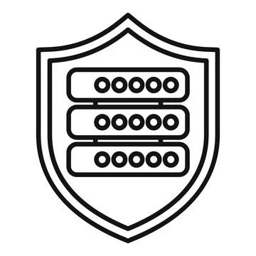 Data protection icon showing server security and database Stock Illustration