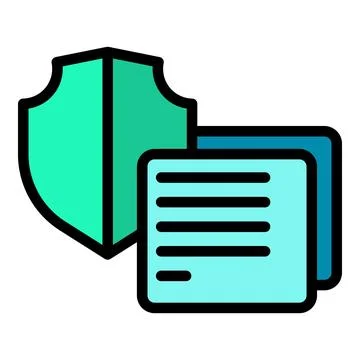 Data protection icon vector flat Illustrazione stock
