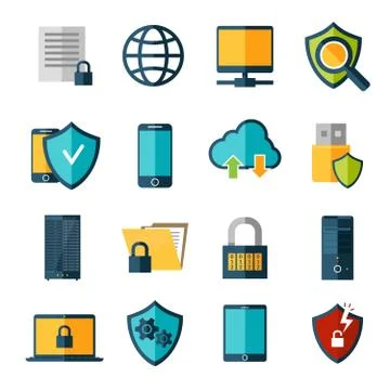 Data Protection Icons Set イラスト素材
